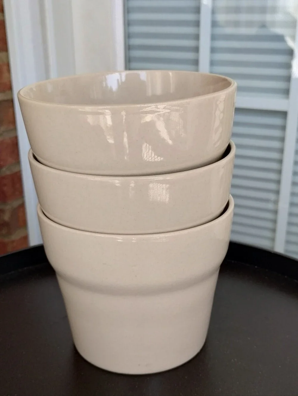 IKEA Orädd Planter Pot Cream/ Light Beige Glazed Finish 4x3.5 inches